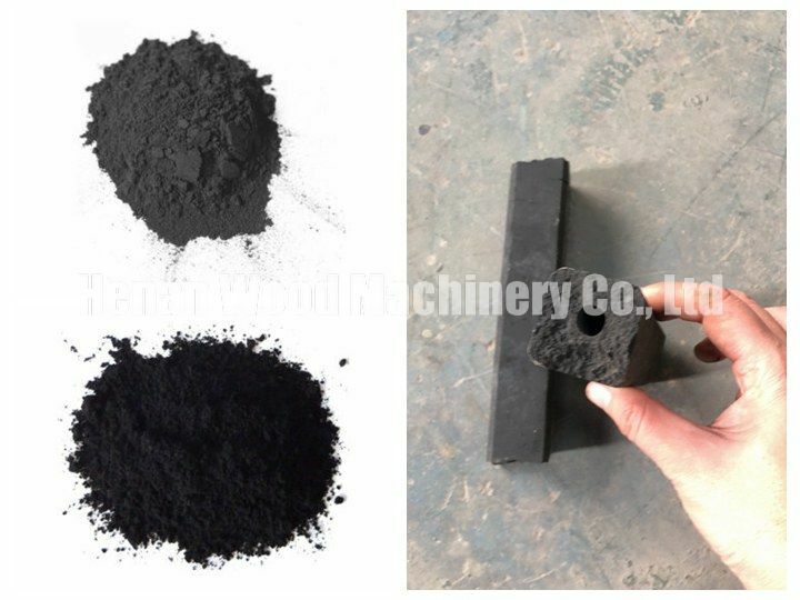 Coal or charcoal powder and briquette