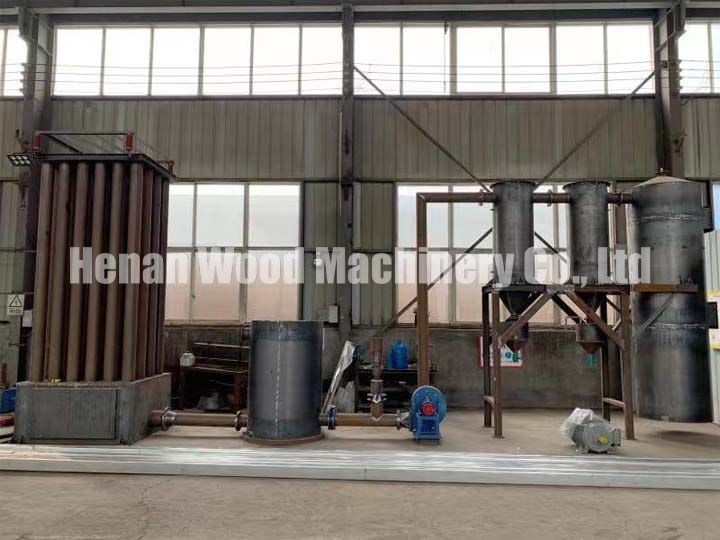 gas filter system of the charcoal briquette production line